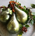 Antique Green Glass Pear Bauble Decoration | 2 Sizes