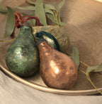 Antique Green Glass Pear Bauble Decoration | 2 Sizes