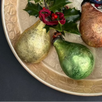 Antique Russet Glass Pear Bauble Decoration