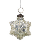 Christmas Star Glass Hanging Decoration | Gold Or Silver Antique Finish