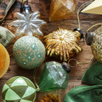 Christmas Star Glass Hanging Decoration | Gold Or Silver Antique Finish