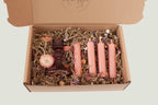 Gift Set - Pressed Glass Candle Stick With 4 Candles