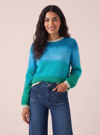 Amelia Ombre Mohair & Merino Knit Jumper with Lurex Trim
