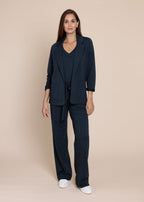 ATHENA v-neck, short sleeve top, navy