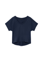 ATHENA v-neck, short sleeve top, navy