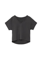 ATHENA v-neck, short sleeve top, olive