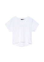 ATHENA v-neck, short sleeve top, white