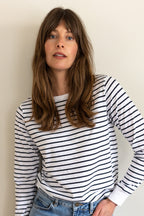 Audrey Organic Navy Breton T-Shirt
