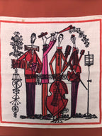 Mid-century Swedish napkin in hand-painted upcycled frame