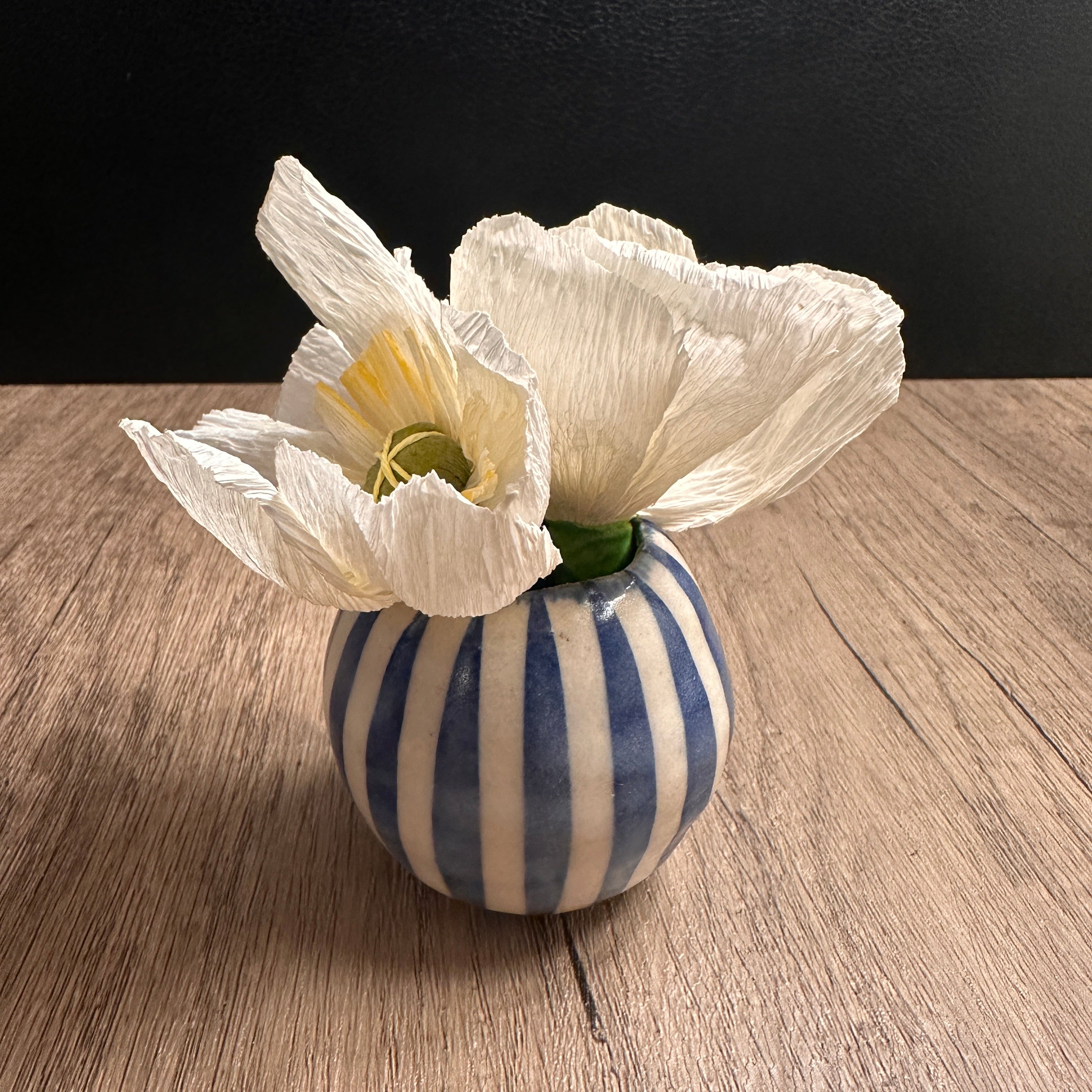 Blue Stripe Bud Vase