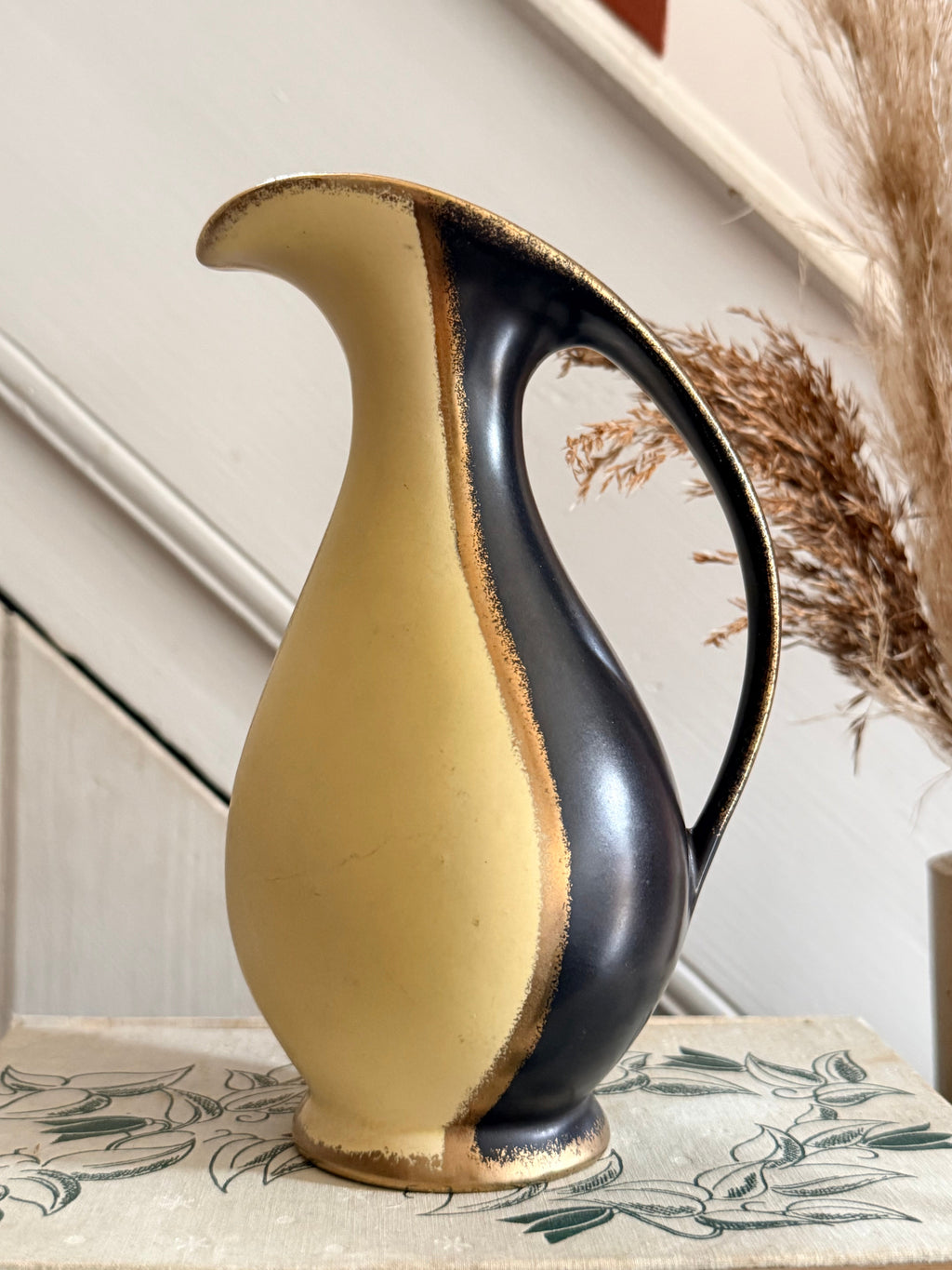 Decorative West German 1950s Ceramic Pitcher