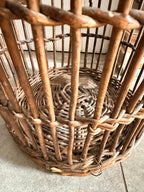 Tapered Vintage Wicker Log Basket