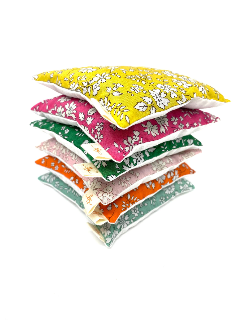 An assortment of six bright Liberty of London lavender bags