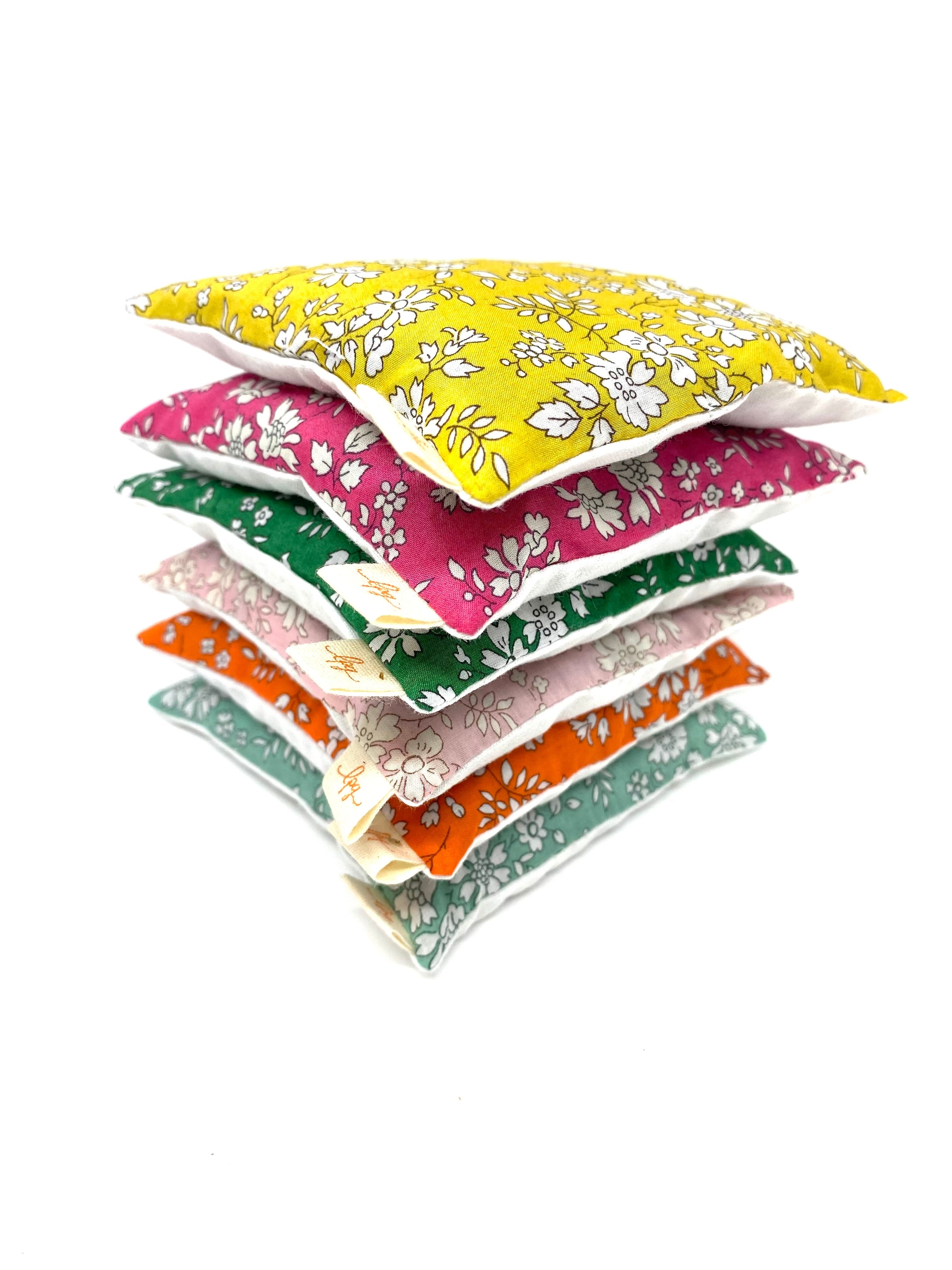 An assortment of six bright Liberty of London lavender bags