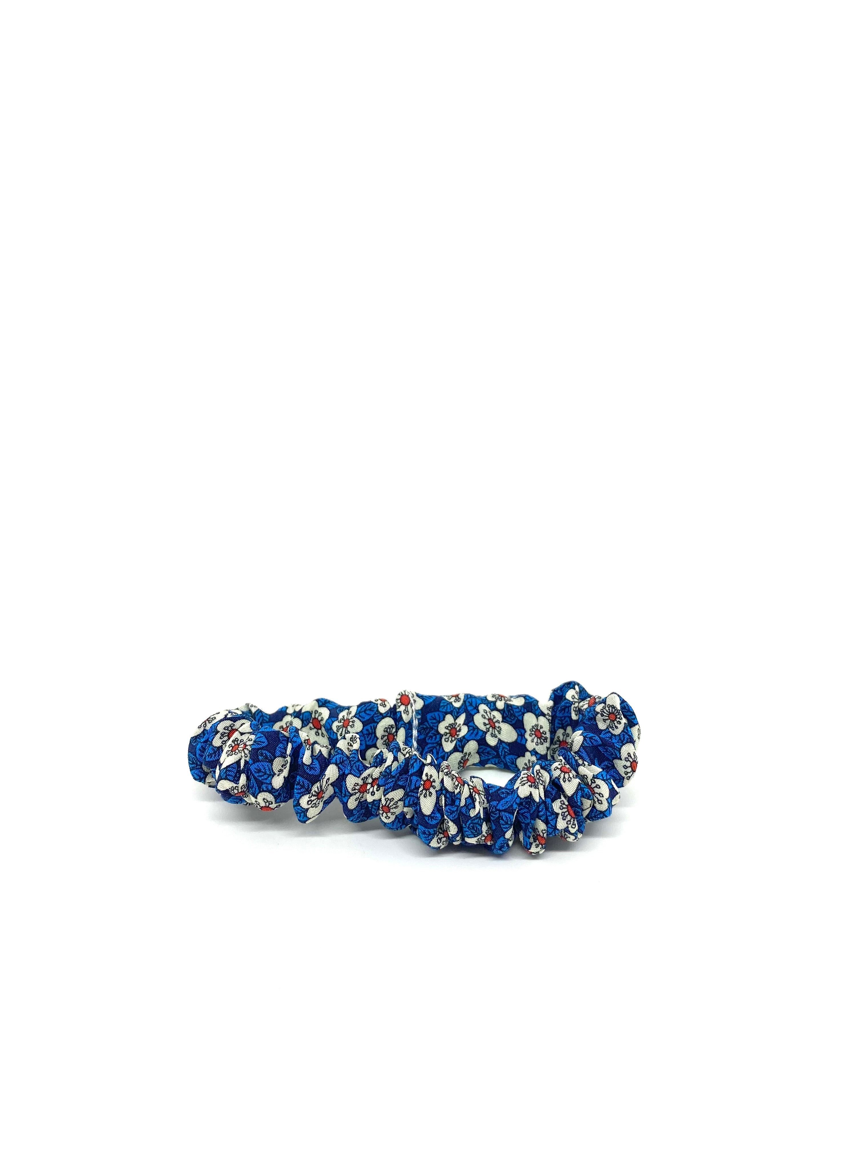 A trio of luxurious skinny silk Liberty of London hair scrunchies