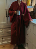 The Merlot Cloud Organic Cotton Robe: Long