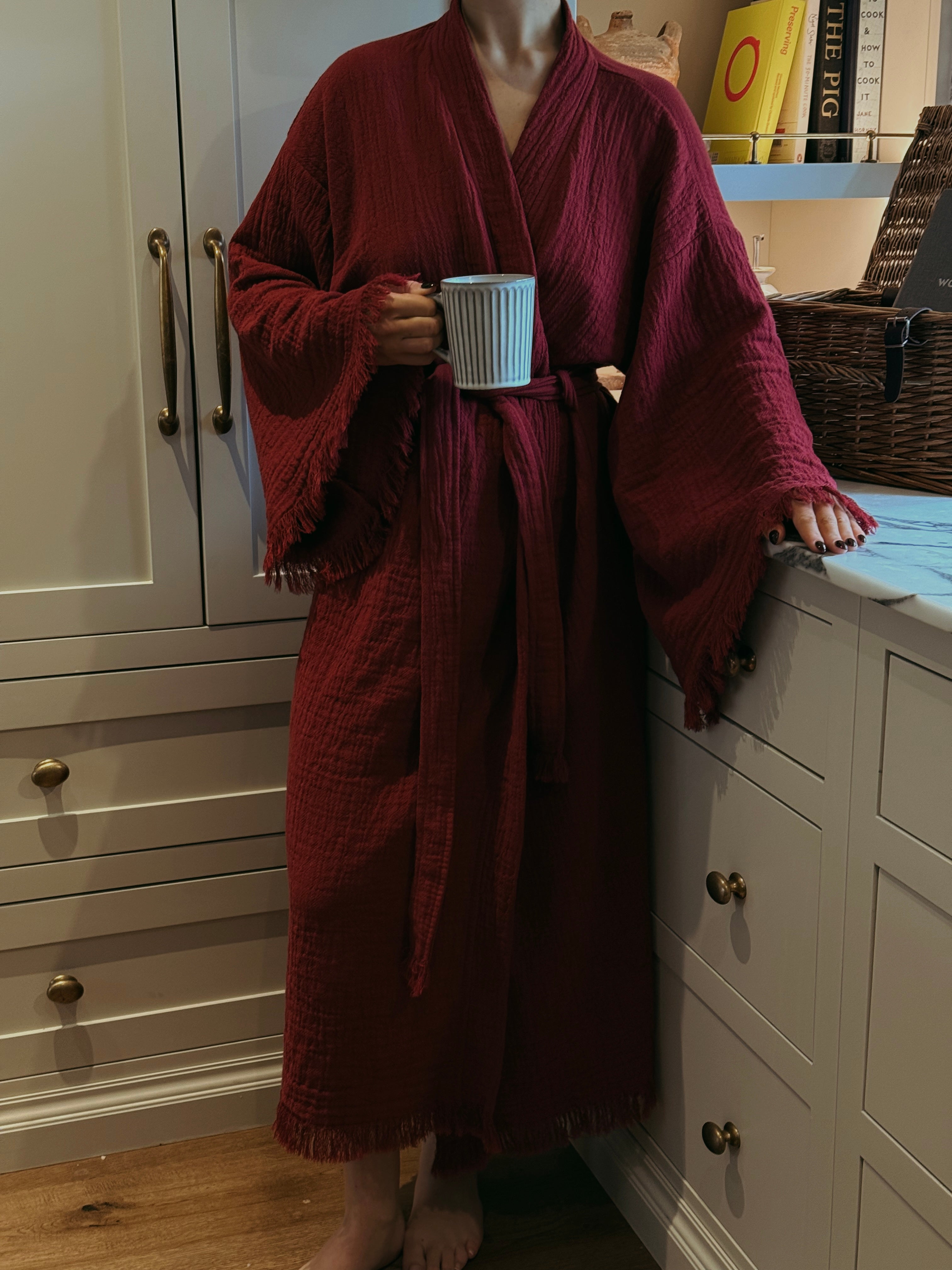 The Merlot Cloud Organic Cotton Robe: Long