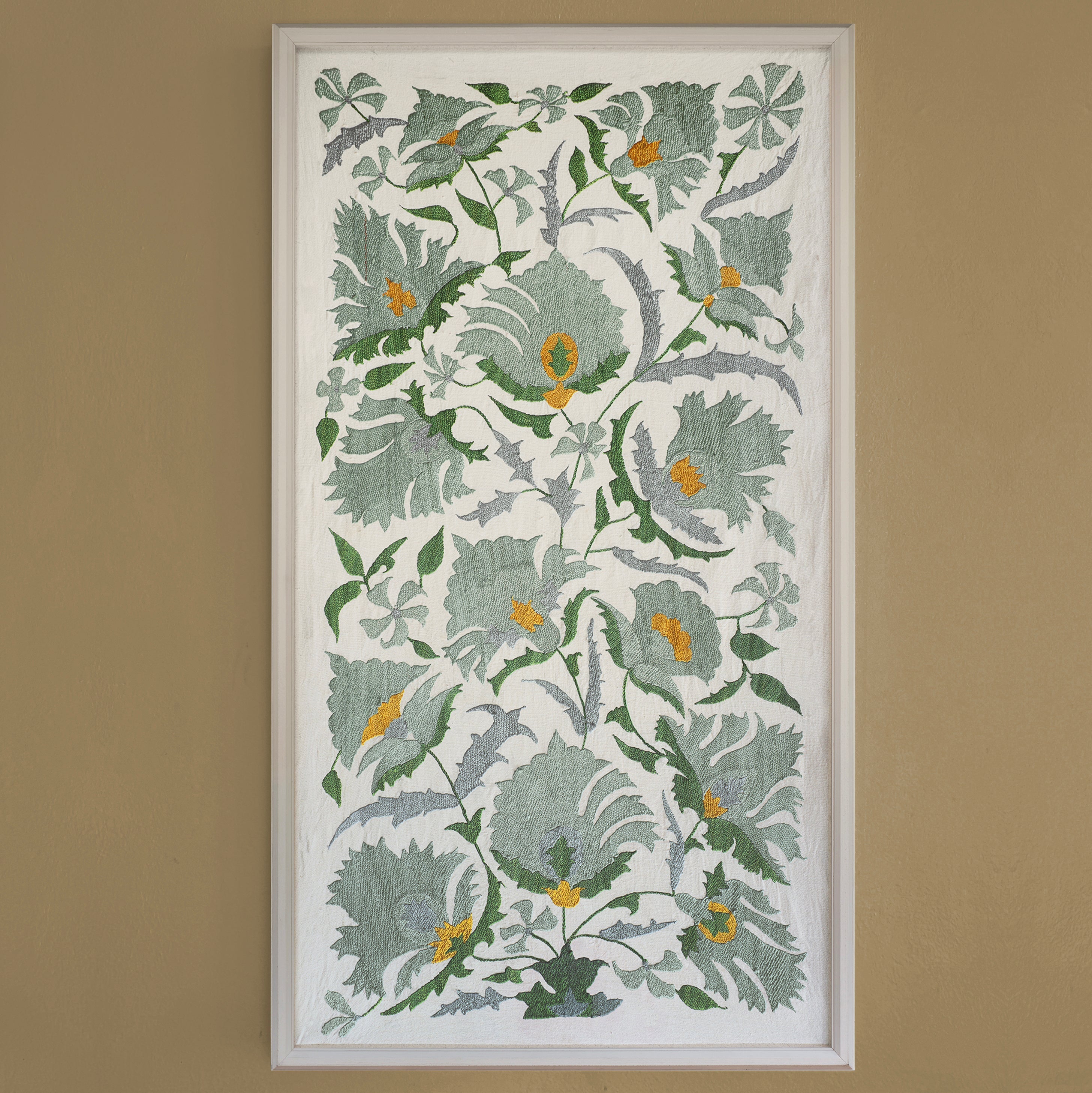 Suzani Framed Embroidery Print - Blue