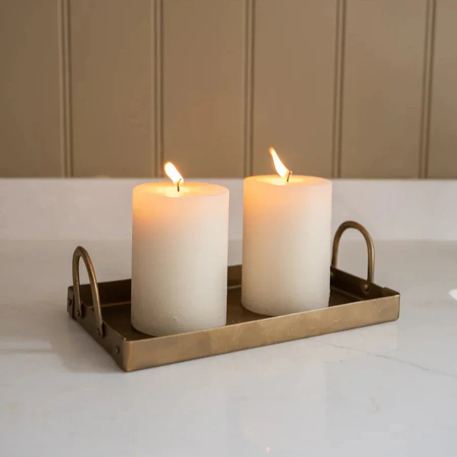 Brass Display Tray With Handles | Rectangular  22 x 13cm