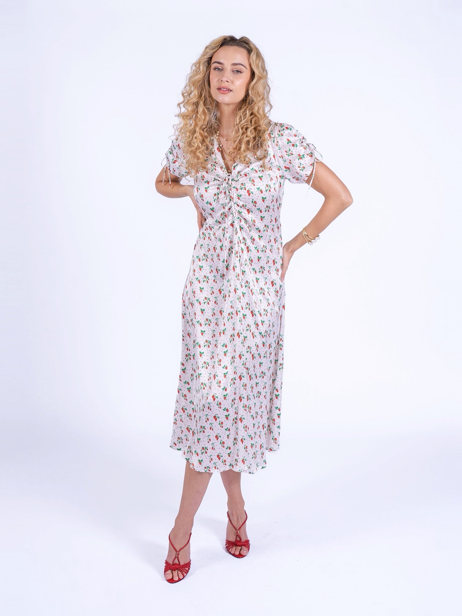 'BABINGTON' DRESS IN STRAWBERRIES & CREAM