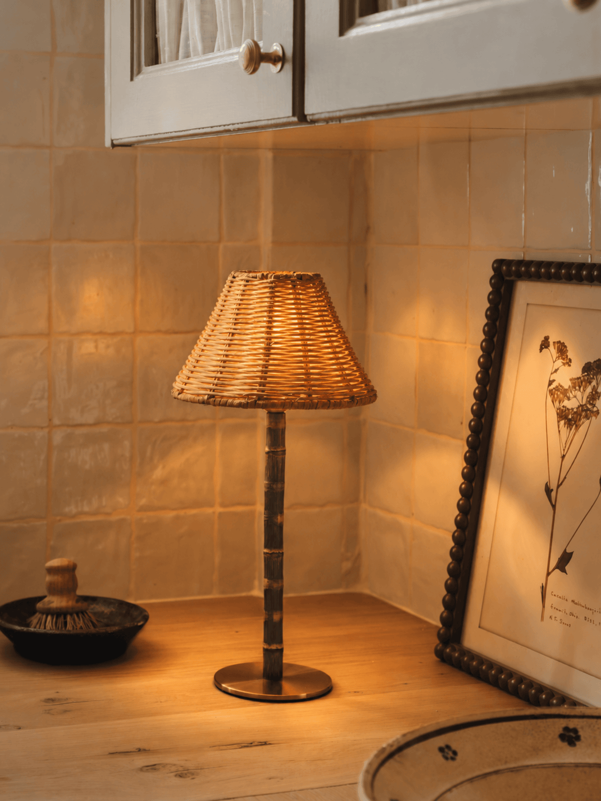 The Raffles Cordless Bamboo Lamp