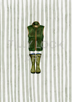 STRIPY GILET & WELLIES