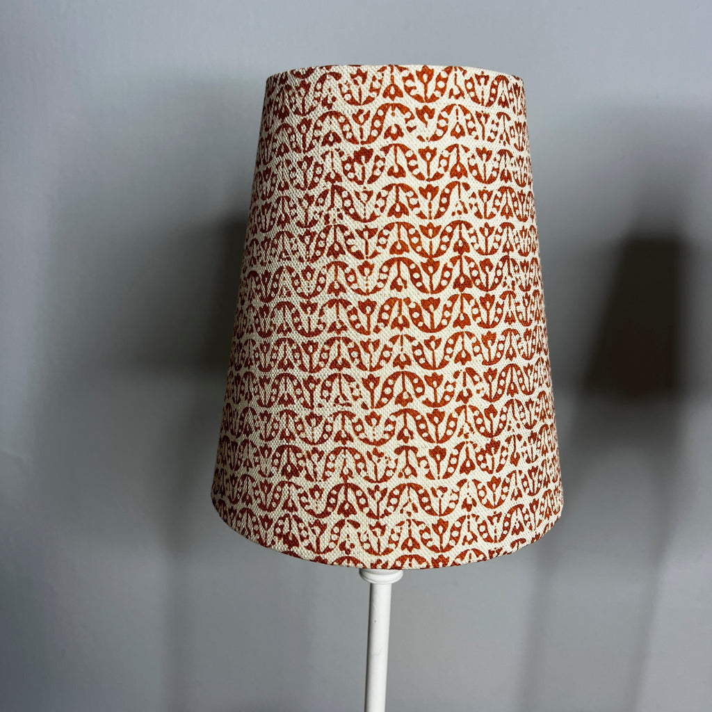 Pair of Bedside Lamps with Handmade Contemporary Shades