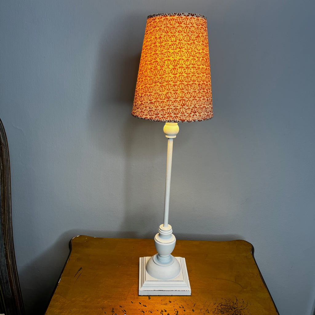 Pair of Bedside Lamps with Handmade Contemporary Shades