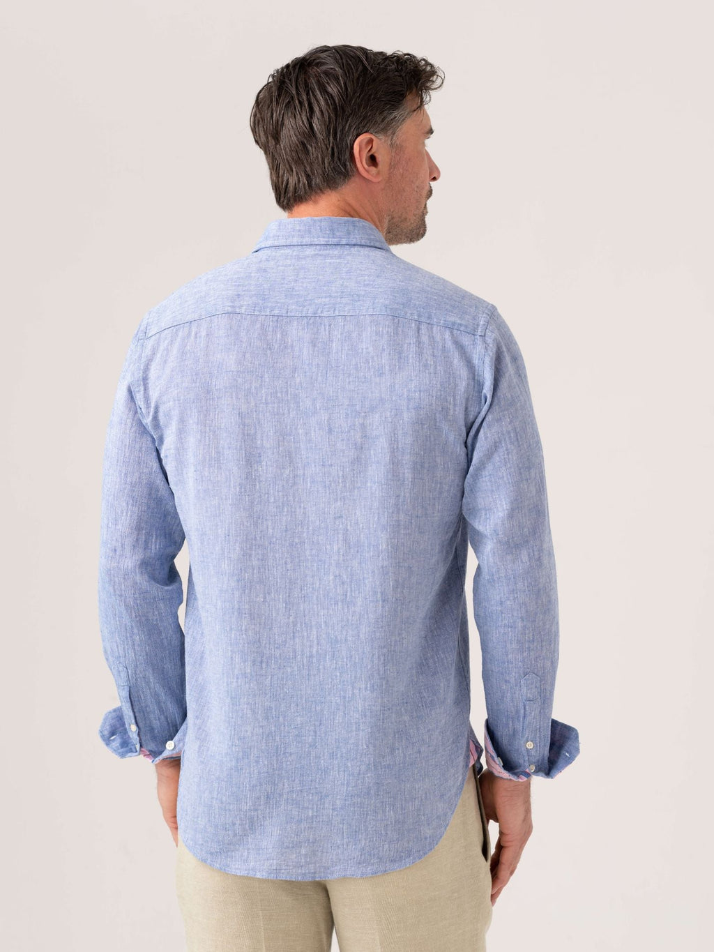 Mida Blue Cotton/Linen Shirt
