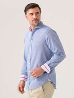 Mida Blue Cotton/Linen Shirt