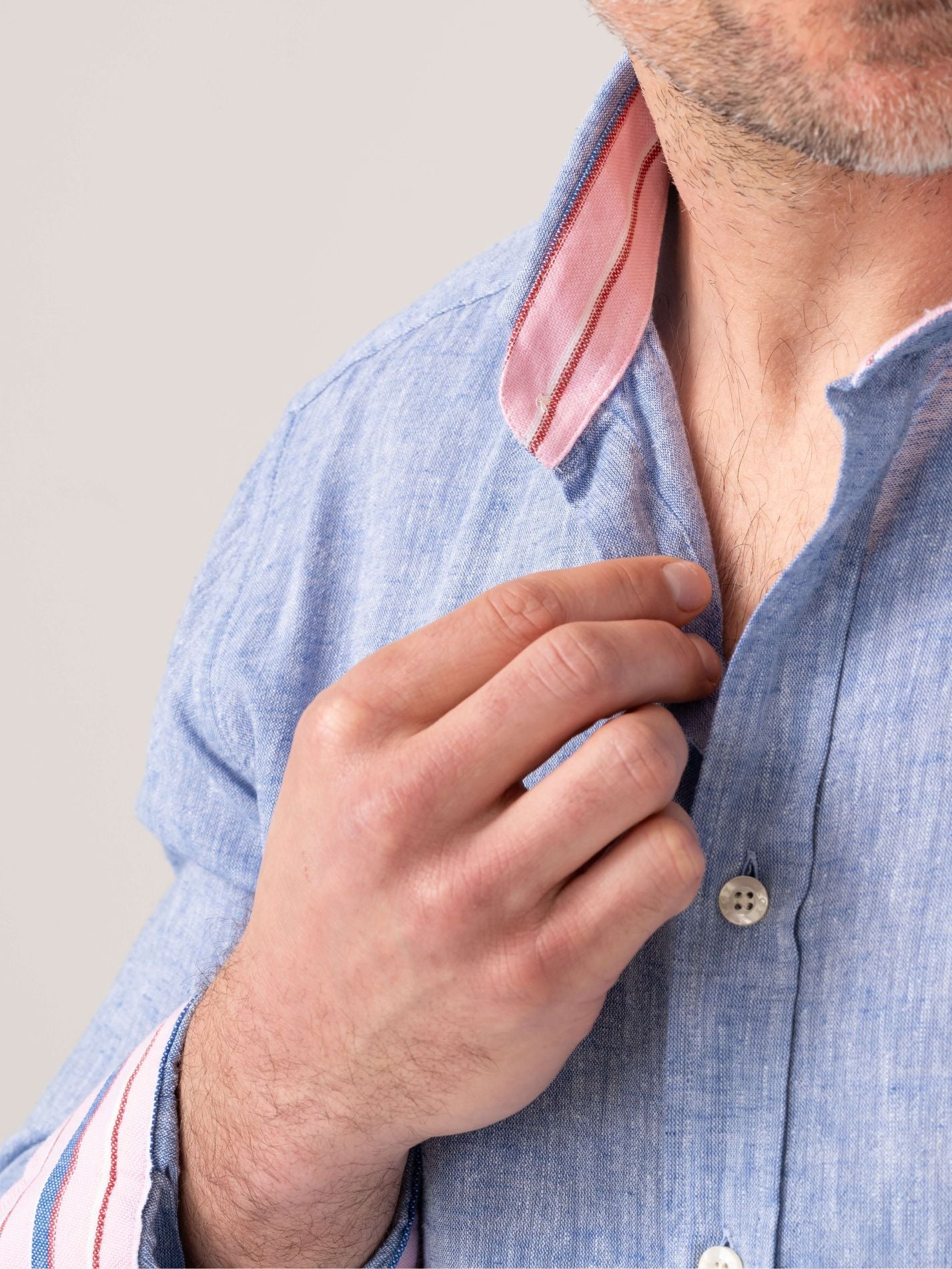Mida Blue Cotton/Linen Shirt