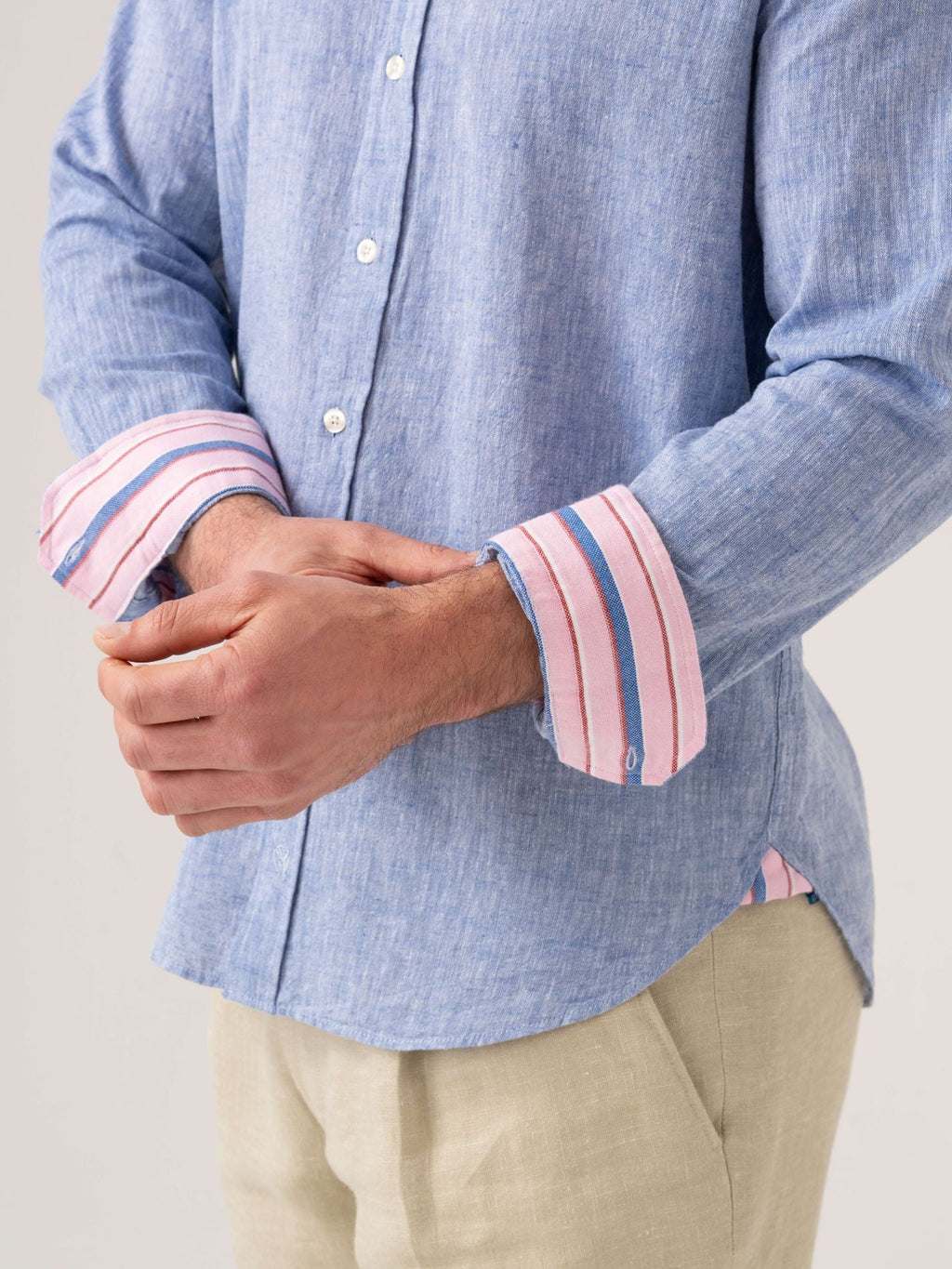 Mida Blue Cotton/Linen Shirt