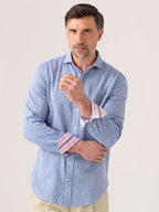 Mida Blue Cotton/Linen Shirt
