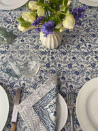Blue & White Block Printed Cotton Napkins | Set Of 4