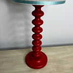 Handmade Lampshade with Painted Base in Red