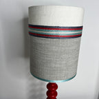 Handmade Lampshade with Painted Base in Red