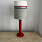 Handmade Lampshade with Painted Base in Red