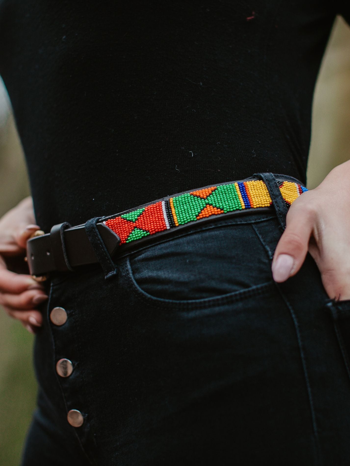 Beaded Belt - Jua (Narrow)