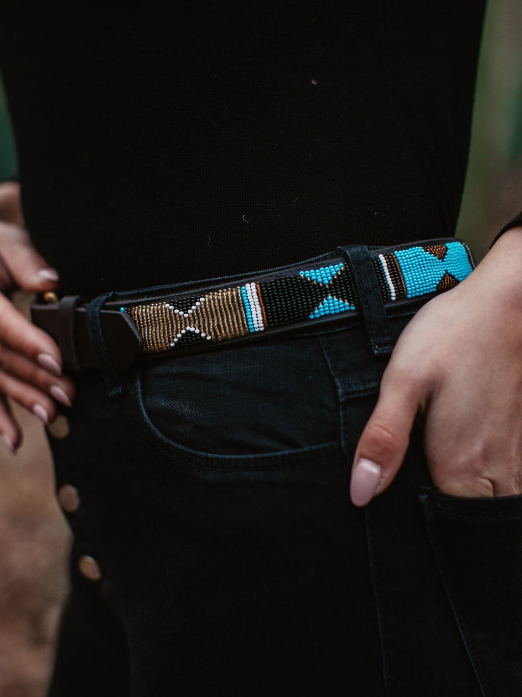 Beaded Belt - Mwezi (Narrow)