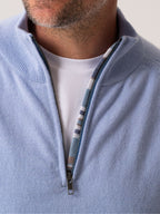 The Anga Blue Quarter Zip Jumper - Wool & Cashmere