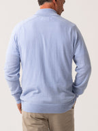The Anga Blue Quarter Zip Jumper - Wool & Cashmere
