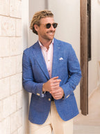 Blue Linen Blend Jacket