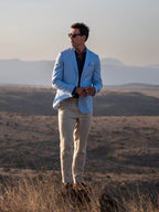 Light Blue Blazer - Linen, Wool & Silk