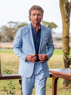 Light Blue Blazer - Linen, Wool & Silk