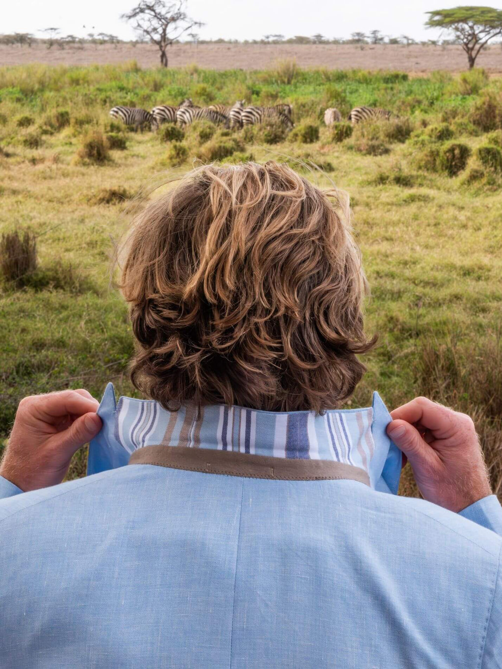 Light Blue Blazer - Linen, Wool & Silk