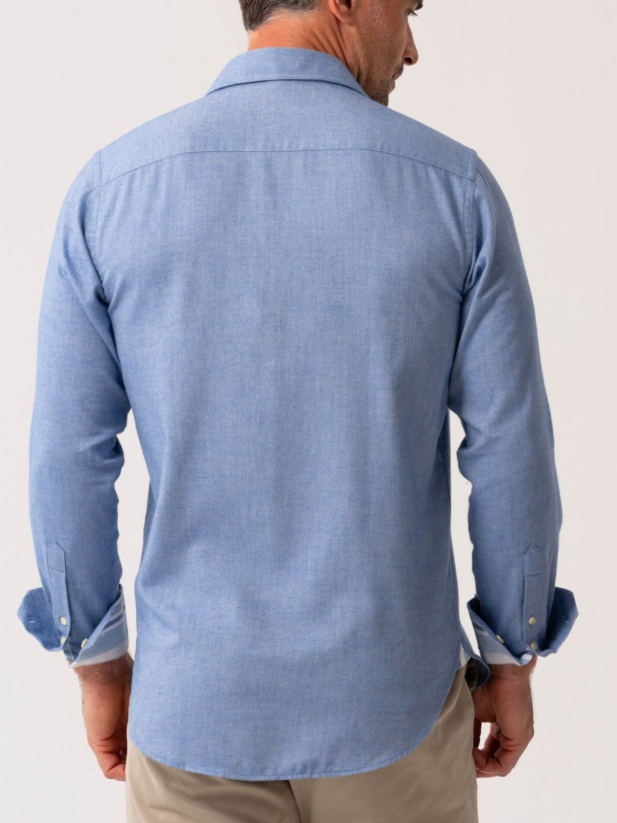 Blue Cotton-Merino Shirt
