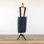 Dark Blue, Hand-Dyed Antique French Linen Pinafore Apron