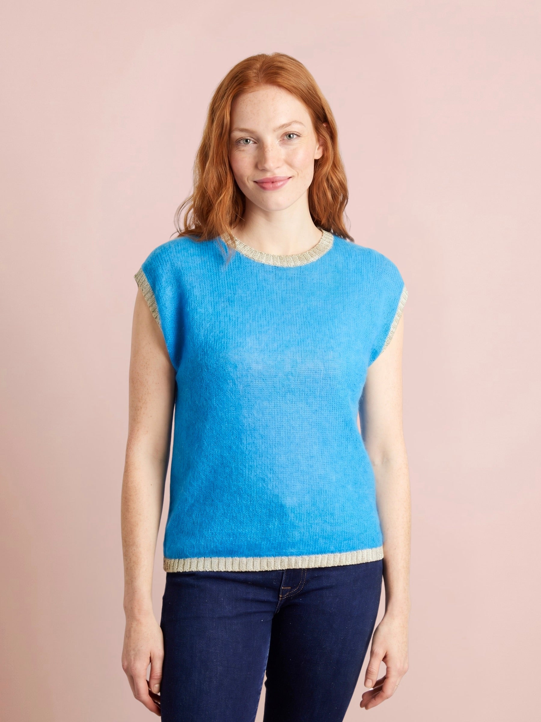 Rosie Knitted Tank Top with Lurex Trim