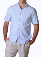 Blue Air Weave Shirt - Short Sleeve