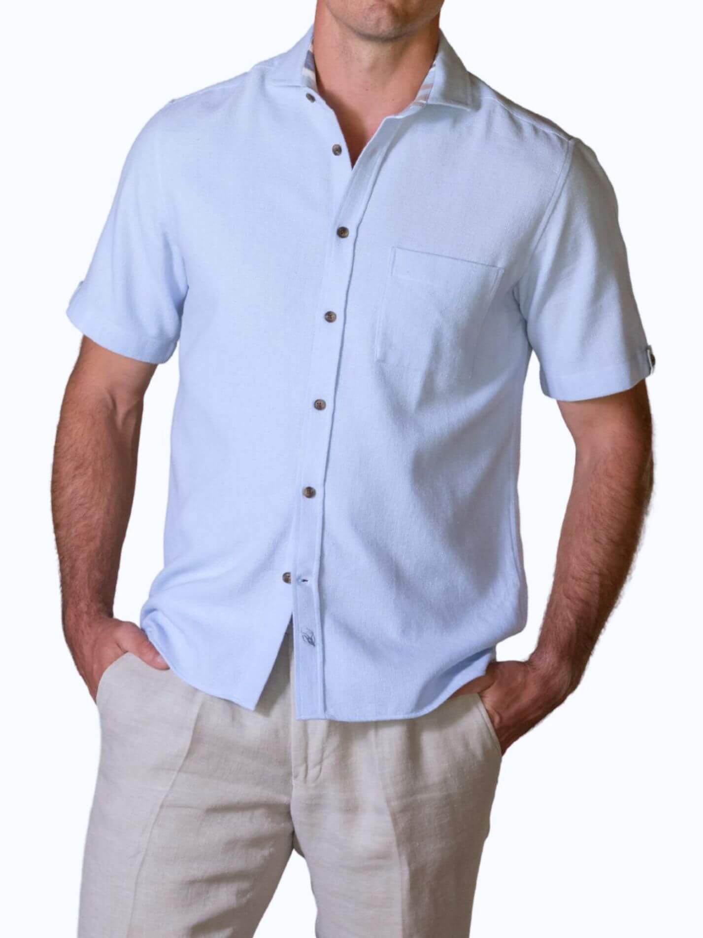 Blue Air Weave Shirt - Short Sleeve